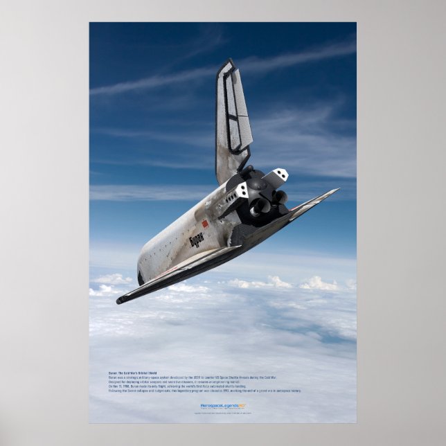 Buran Spaceplane Descending Through Clouds  Poster (Vorne)