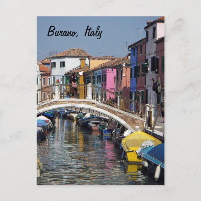 Burano Bridge Postcard Postkarte (Vorderseite)
