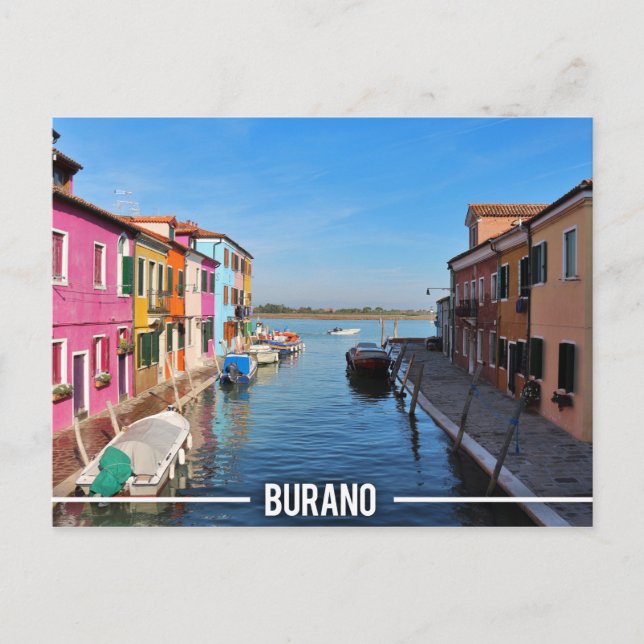 Burano-farbige Häuser Postkarte (Vorderseite)