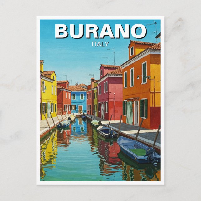 Burano Italien Postkarte (Vorderseite)