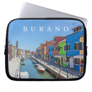 Burano Kanal Seitenhäuser Ansicht Laptop Fall Laptopschutzhülle