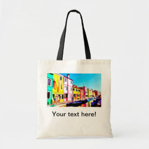 Burano, Venedig-Aquarellmalerei Tragetasche