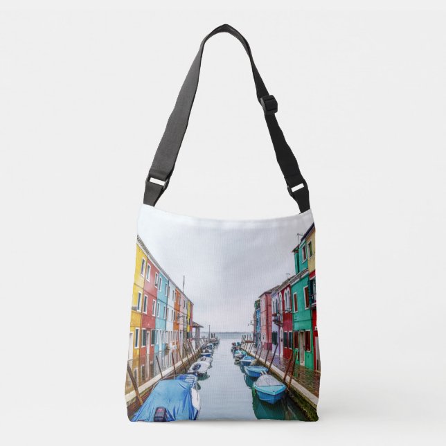 Burano Venedig Metropolitan Stadt Venedig Italien Tragetaschen Mit Langen Trägern (Vorderseite)