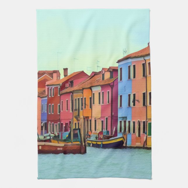 BURANO - Venezianische Lagune Venedig - Burano Geschirrtuch (Vertikal)