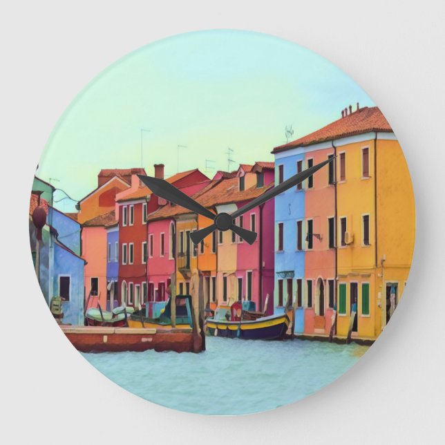 BURANO - Venezianische Lagune Venedig - Burano Große Wanduhr (Vorderseite)