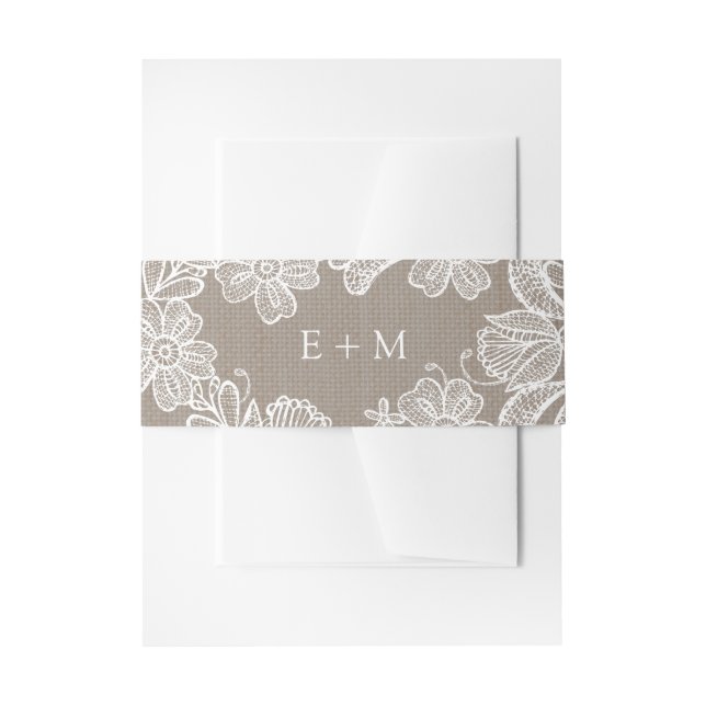 Burap und Lace Wedding Bands Einladungsbanderole (Vorderseite Beispiel)