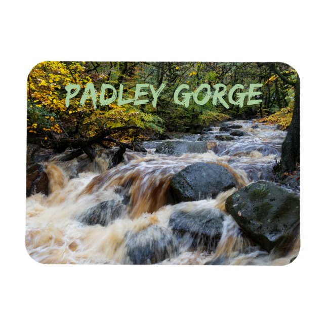 Burbage Brook in Full Spate, Padley Gorge, UK Magnet (Horizontal)