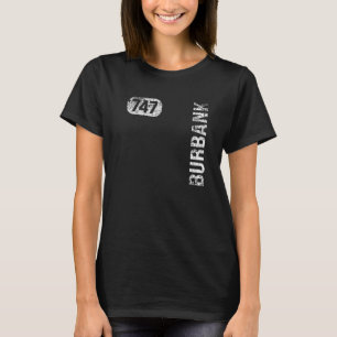 Burbank California 747 Area Code Vintag Retro T-Shirt