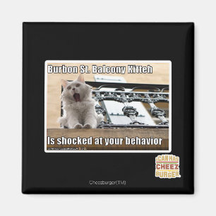 Burbon St.-Balkon Kitteh Magnet