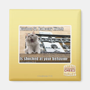 Burbon St.-Balkon Kitteh Magnet