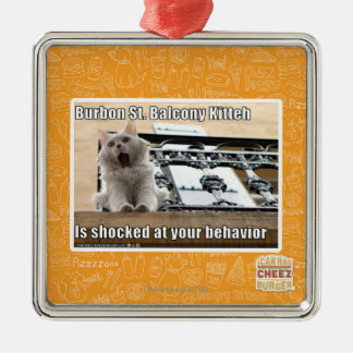 Burbon St.-Balkon Kitteh Silbernes Ornament
