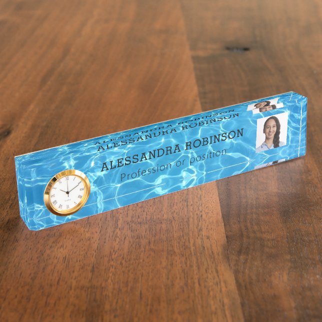 Bureau à thème modèle photo Nom Plaque (Taille)