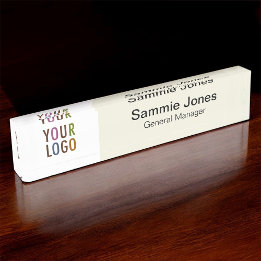 Bureau acrylique Nom Plaque Business Logo Professi