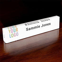 Bureau acrylique Nom Plaque Business Logo Professi