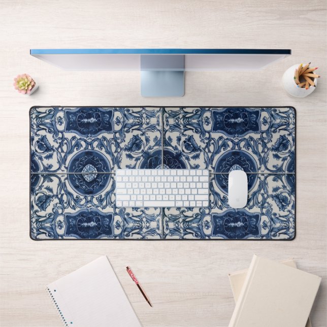 Bureau de Carrelage Bleu Méditerranéen Mat Azulejo (Bureau 1)