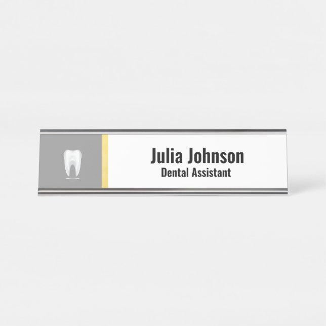 Bureau Dentiste Personnalisable Logo Nom Plaque (Devant)
