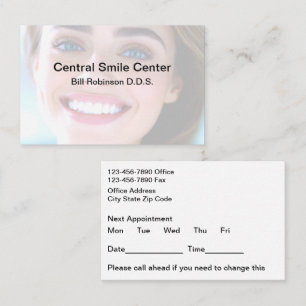 Bureau des dentistes Cartes de rappel pour les gra