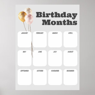 Bureau Liste d'anniversaire - Affiche d'anniversai