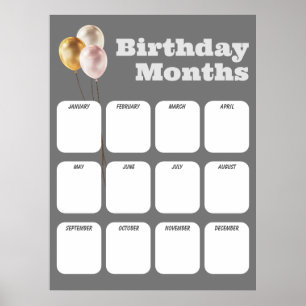 Bureau Liste d'anniversaire - Affiche d'anniversai