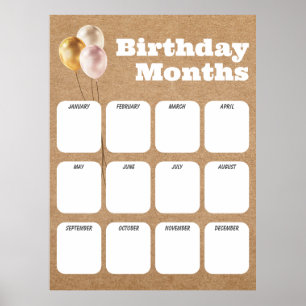 Bureau Liste d'anniversaire - Affiche d'anniversai