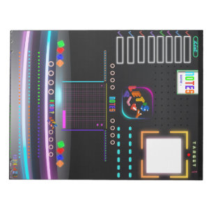 Bureau noir coloré École Grand Bloc-notes