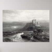 Burg Bamborough, Gravur von S. Bradshaw