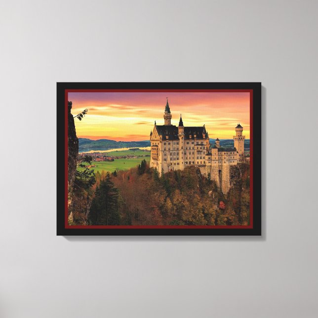 Burg bei Sonnenuntergang Leinwanddruck (Vorderseite)