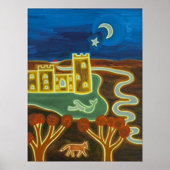 Burg Bodiam von Mondlicht 2010 Poster (Vorne)