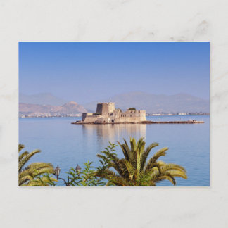 Burg Bourtzi in der Bucht von Nafplio Griechenland Postkarte