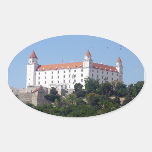 Burg Bratilava Ovaler Aufkleber (Vorderseite)