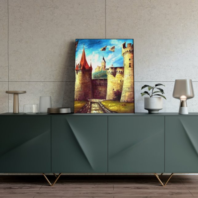 Burg Burg Courtyard mit Dorfplakat Poster (Von Creator hochgeladen)