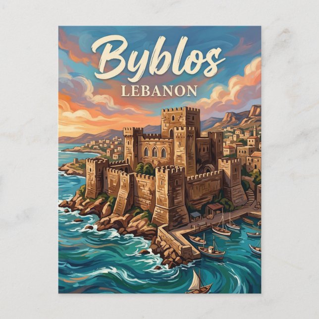 Burg Byblos Libanon Postkarte (Vorderseite)