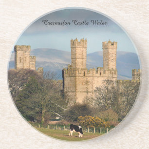 Burg Caernarfon Wales. Sandstein Untersetzer