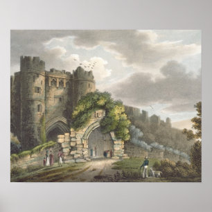 Burg Carisbrook, aus der "Isle of Wight Illustr Poster