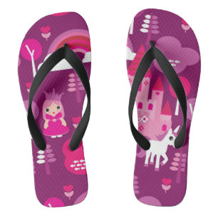 Burg der Prinzessin und einziger Regenbogen Flip Flops