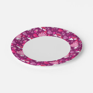 Burg der Prinzessin und einziger Regenbogen Pappteller