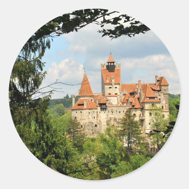Burg Dracula in Siebenbürgen, Rumänien Runder Aufkleber (Vorderseite)