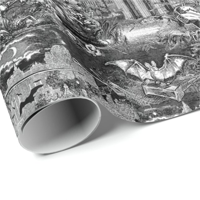 Burg Dracula Vampire Krypt Gotische Viktorianisch Geschenkpapier (Rolleneckpunkt)