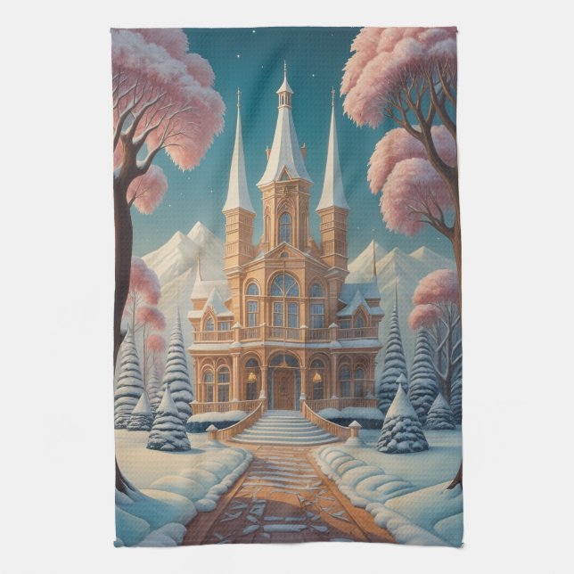 Burg Flüsterträume Geschirrtuch (Vertikal)