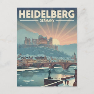 Burg Heidelberg Deutschland Winter Reisen Postkarte