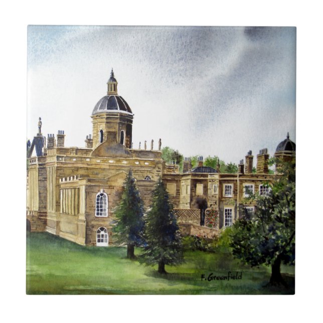 Burg Howard North Yorkshire Aquarellmalerei Fliese (Vorderseite)
