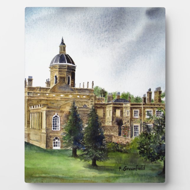 Burg Howard North Yorkshire Aquarellmalerei Fotoplatte (Vorderseite)