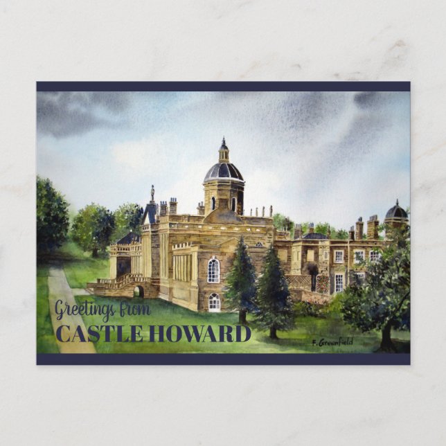 Burg Howard North Yorkshire Aquarellmalerei Postkarte (Vorderseite)