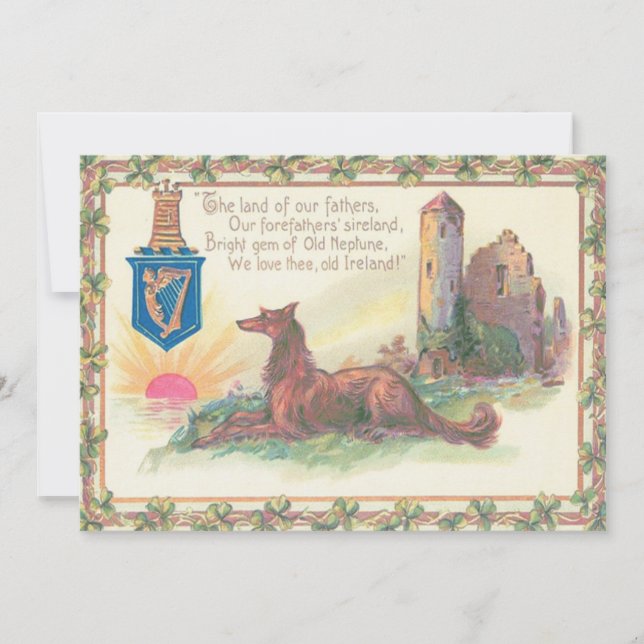 Burg Hund Harp von Erin Kleeblatts Einladung (Vorderseite)