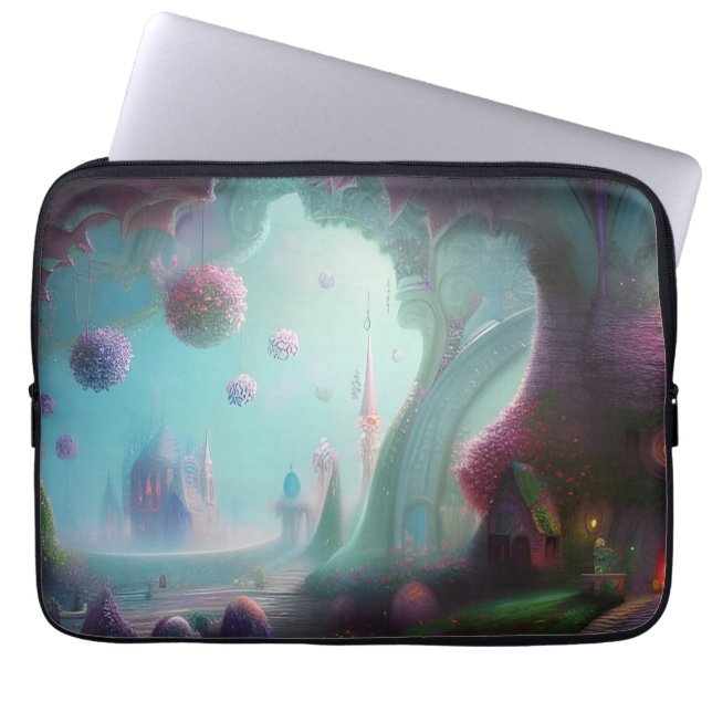 Burg im verzauberten Wald Laptopschutzhülle (Vorderseite)