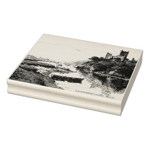 Burg Laugharne, Wales - Ruinen der Romantik Gummistempel