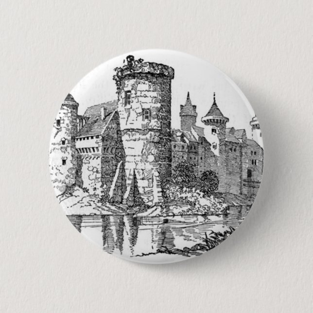 Burg Mittelalter Button (Vorderseite)