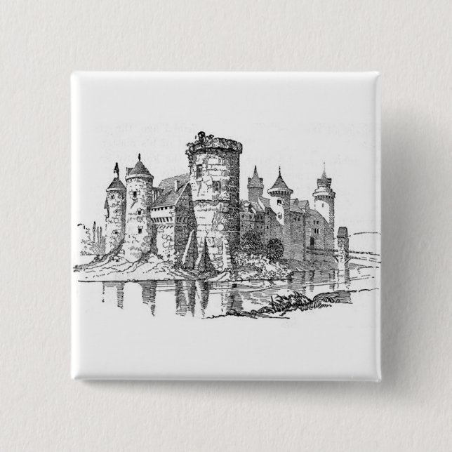 Burg Mittelalter Button (Vorderseite)