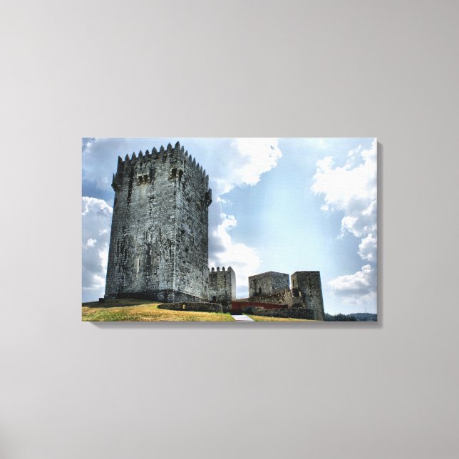 Burg Montalegre in Portugal Leinwanddruck (Vorderseite)