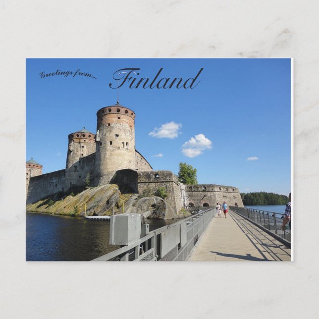 Burg Olavinlinna in Savonlinna Finnland Postkarte (Vorderseite)